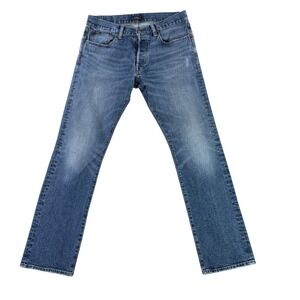 Polo Ralph Lauren Jeans Mens 36x32 Blue Varick Slim Straight Stretch Denim